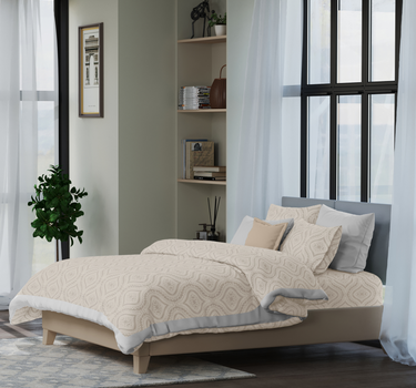 Kadambari 300TC Percale Cotton 7Pc Luxury Bedding Set