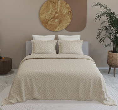300TC Percale Cotton King Bedsheet -Kadambari