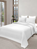 LABHAM® Azure Quilted King Bedcover Set – 300 GSM EverTouch™ Microfibre with LazerTech™ Quilting, 2 Pillow Covers & Storage Bag – White 1