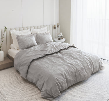 Heather - Yarn Dyed Linen King Size Bedsheet Set