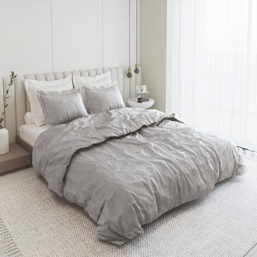 Heather - Yarn Dyed Linen King Size Bedsheet Set