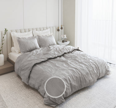 Heather - Yarn Dyed Linen King Size Bedsheet Set