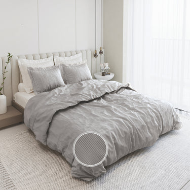 Heather - Yarn Dyed Linen King Size Bedsheet Set