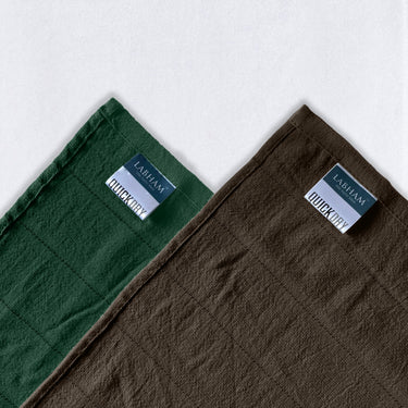 Quickdry - Pack of 2 Super Soft Bath Towels (Green&Brown)