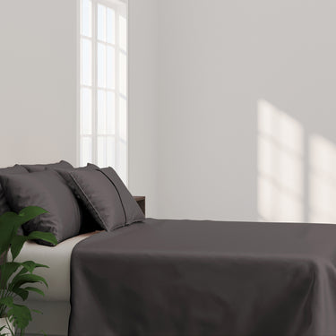300TC - King size Solid Bedsheet Set (Grey)