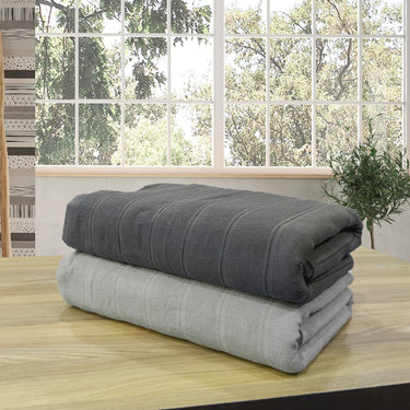 Quickdry - Pack of 2 Super Soft Bath Towels (Grey&Silver)