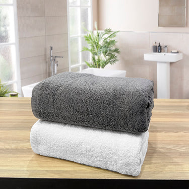 Revive- Pack of 2 Multipurpose Super Soft Hand Towels (Grey&White)