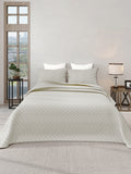 LABHAM® Azure Quilted King Bedcover Set – 300 GSM EverTouch™ Microfibre with LazerTech™ Quilting, 2 Pillow Covers & Storage Bag – Ivory 2