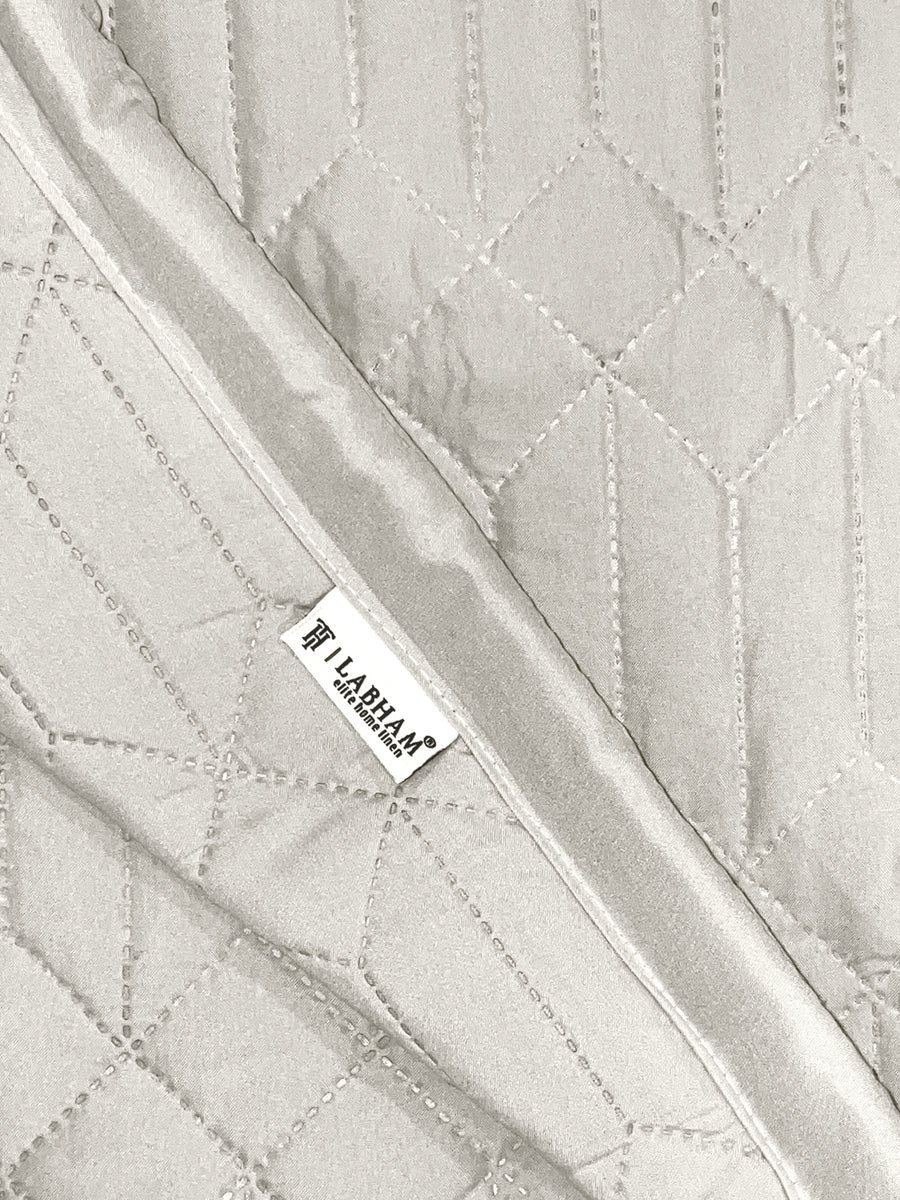 LABHAM® Azure Quilted King Bedcover Set – 300 GSM EverTouch™ Microfibre with LazerTech™ Quilting, 2 Pillow Covers & Storage Bag – Ivory — view 4