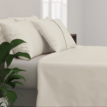 300TC - King size Solid Bedsheet Set (Ivory)