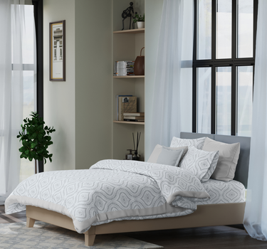 Kadambari 300TC Percale Cotton 7Pc Luxury Bedding Set
