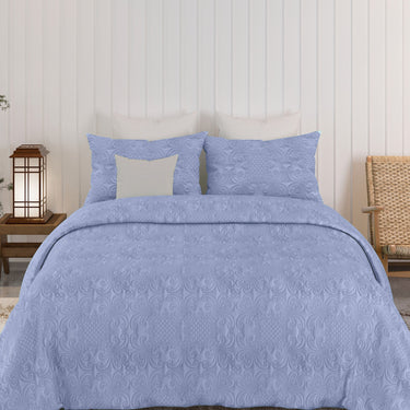 Sensation Quilted Bedcover cum AC comforter Set with 2 Pillow Covers.(Lavender)
