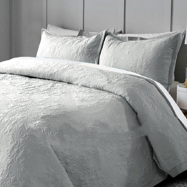 Sensation Ultrasonic Quilted  Bed Cover set(Light grey)