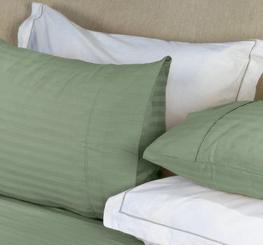 Simple Living - 210TC Satin Stripe Bedsheet Set(Midnight Green)