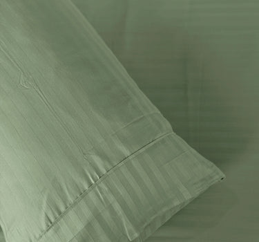 Simple Living - 210TC Satin Stripe Bedsheet Set(Midnight Green)