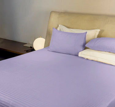 Simple Living - 210TC Satin Stripe Bedsheet Set(Mighty Blue)