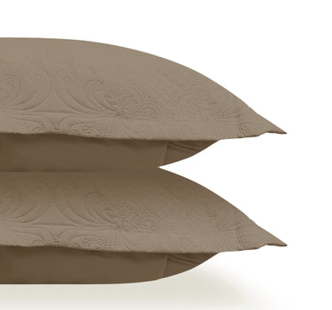 Sensation Quilted Bedcover cum AC comforter Set with 2 Pillow Covers.(Mocha)