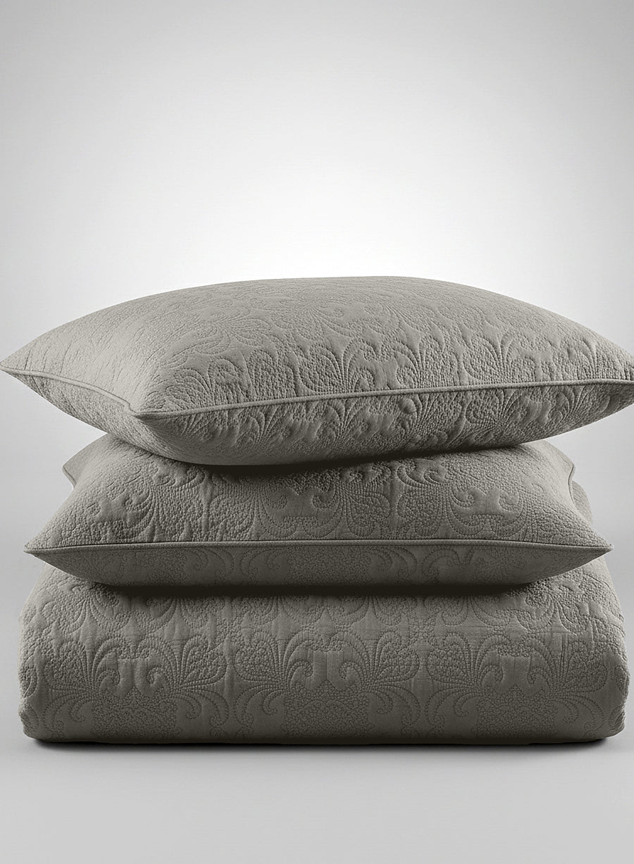 Sensation - Quilted King Bedcover Set with 2 Pillow Covers(Mocha) — view 3