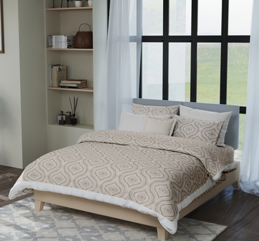 Kadambari 300TC Percale Cotton 7Pc Luxury Bedding Set