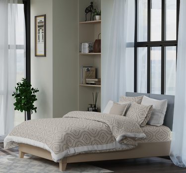 Kadambari 300TC Percale Cotton 7Pc Luxury Bedding Set