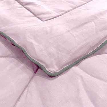 Casper Comforter 300 GSM - Pure Virgin Microfiber, Insulating & Thermal Comfort, Ideal for Winter, with Carry Bag & Contrast Piping (Pale Pink)