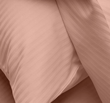 Simple Living - 210TC Satin Stripe Bedsheet Set(Peach)