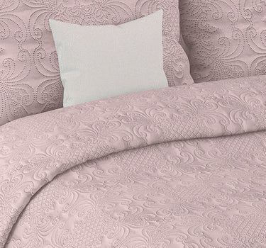 Sensation Quilted Bedcover cum AC comforter Set with 2 Pillow Covers.(Peach)