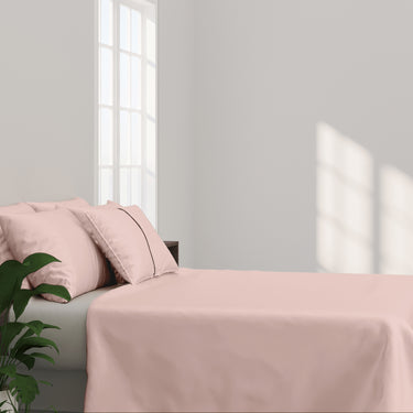 300TC - King size Solid Bedsheet Set (Peach)