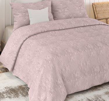 Sensation Quilted Bedcover cum AC comforter Set with 2 Pillow Covers.(Peach)