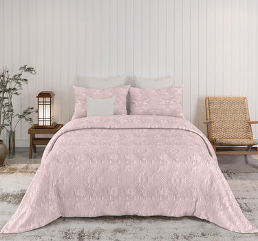 Sensation Quilted Bedcover cum AC comforter Set with 2 Pillow Covers.(Peach)