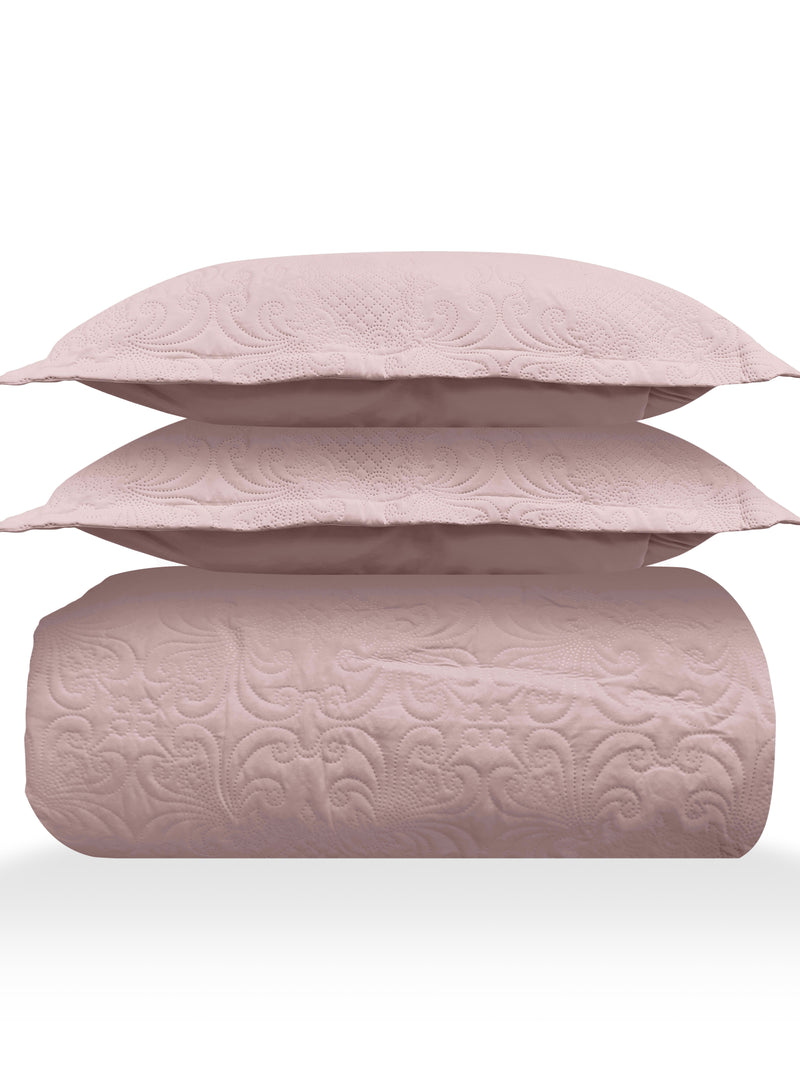 Sensation - Quilted King Bedcover Set with 2 Pillow Covers(Peach) image 3