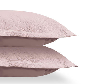 Sensation Quilted Bedcover cum AC comforter Set with 2 Pillow Covers.(Peach)