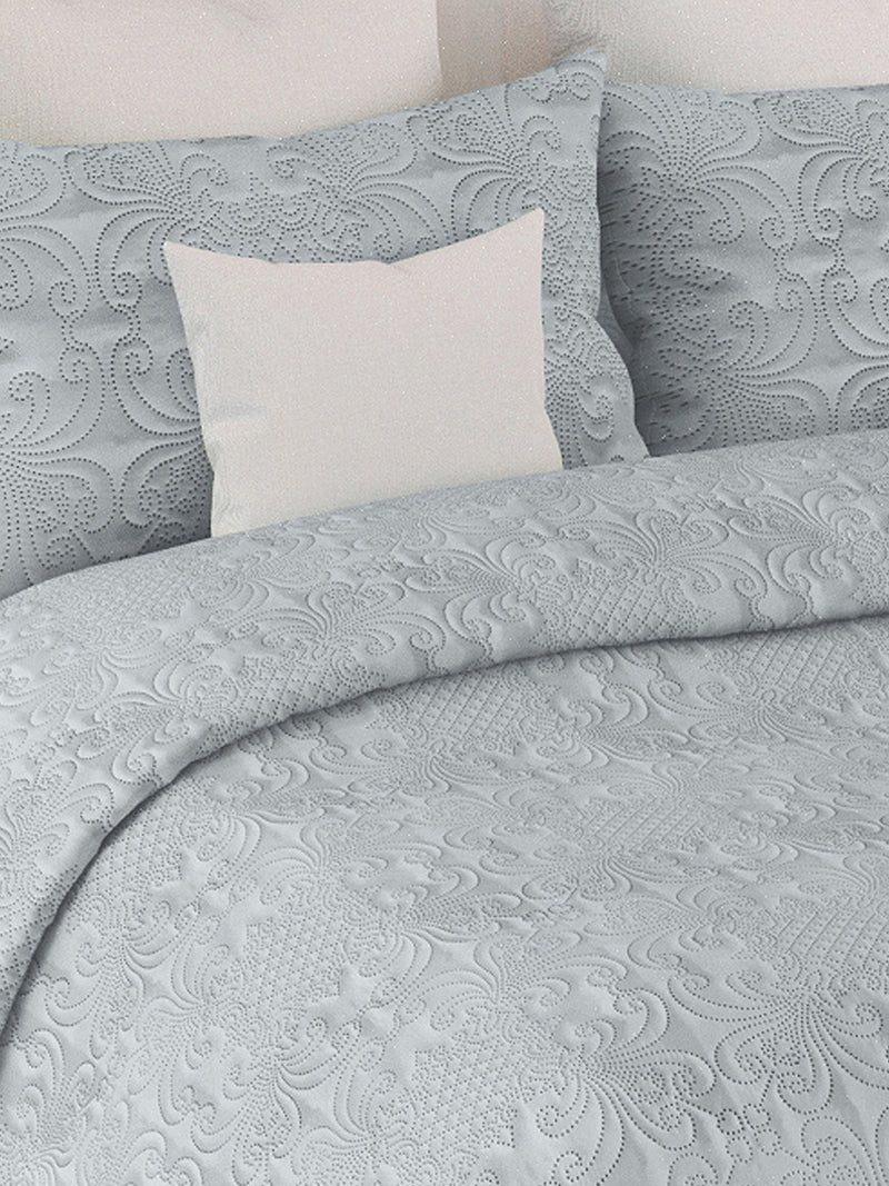 Sensation - Quilted King Bedcover Set with 2 Pillow Covers(Pearl Grey) image 5