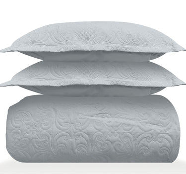 Sensation Quilted Bedcover cum AC comforter Set with 2 Pillow Covers.(Pearl Grey)