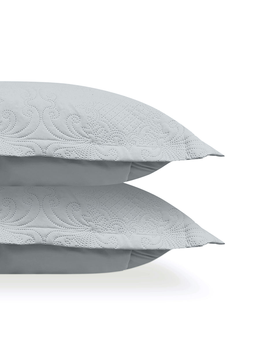 Sensation - Quilted King Bedcover Set with 2 Pillow Covers(Pearl Grey) — view 4