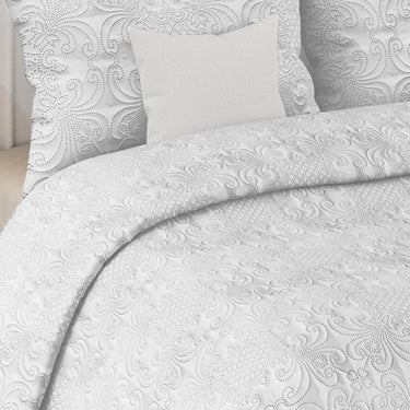 Sensation Quilted Bedcover cum AC comforter Set with 2 Pillow Covers.(White)