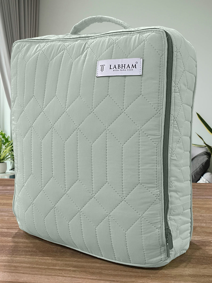 LABHAM® Azure Quilted King Bedcover Set – 300 GSM EverTouch™ Microfibre with LazerTech™ Quilting, 2 Pillow Covers & Storage Bag – Pista — view 5