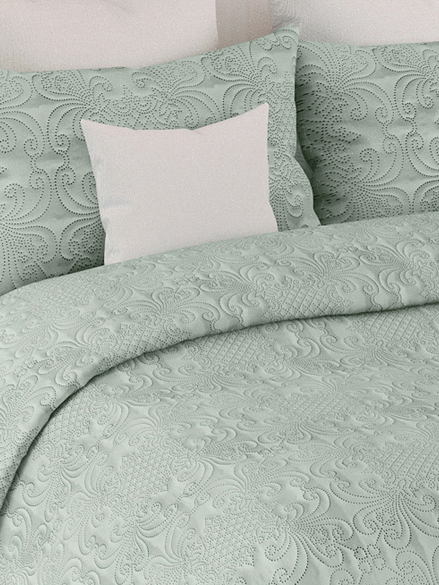 Sensation - Quilted King Bedcover Set with 2 Pillow Covers(Pistachio) — view 5