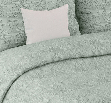 Sensation - Quilted King Bedcover Set with 2 Pillow Covers(Pistachio)