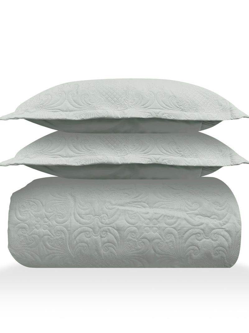 Sensation - Quilted King Bedcover Set with 2 Pillow Covers(Pistachio) image 3