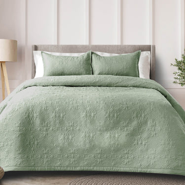 Sensation Ultrasonic Quilted  Bed Cover set(Pistachio)