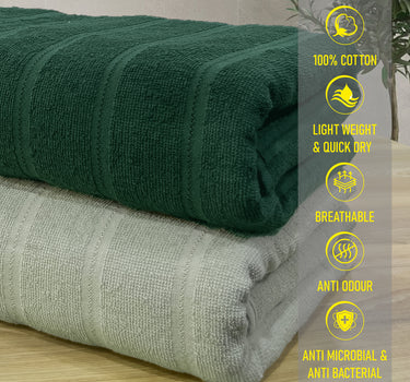 Quickdry - Pack of 2 Super Soft Bath Towels (Green&Pistachio)