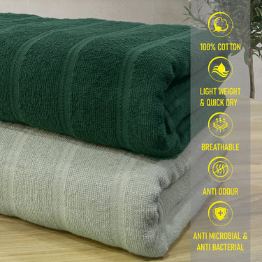 Quickdry - Pack of 2 Super Soft Bath Towels (Green&Pistachio)