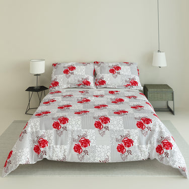 Rose Garden - 180TC 100% Cotton Bedsheet Set ( Double Bed)