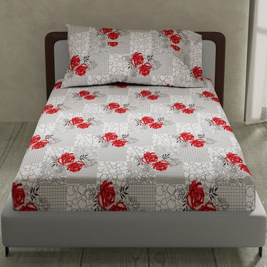 Rose Garde - 180TC 100% Cotton Bedsheet Set ( Single Bed)