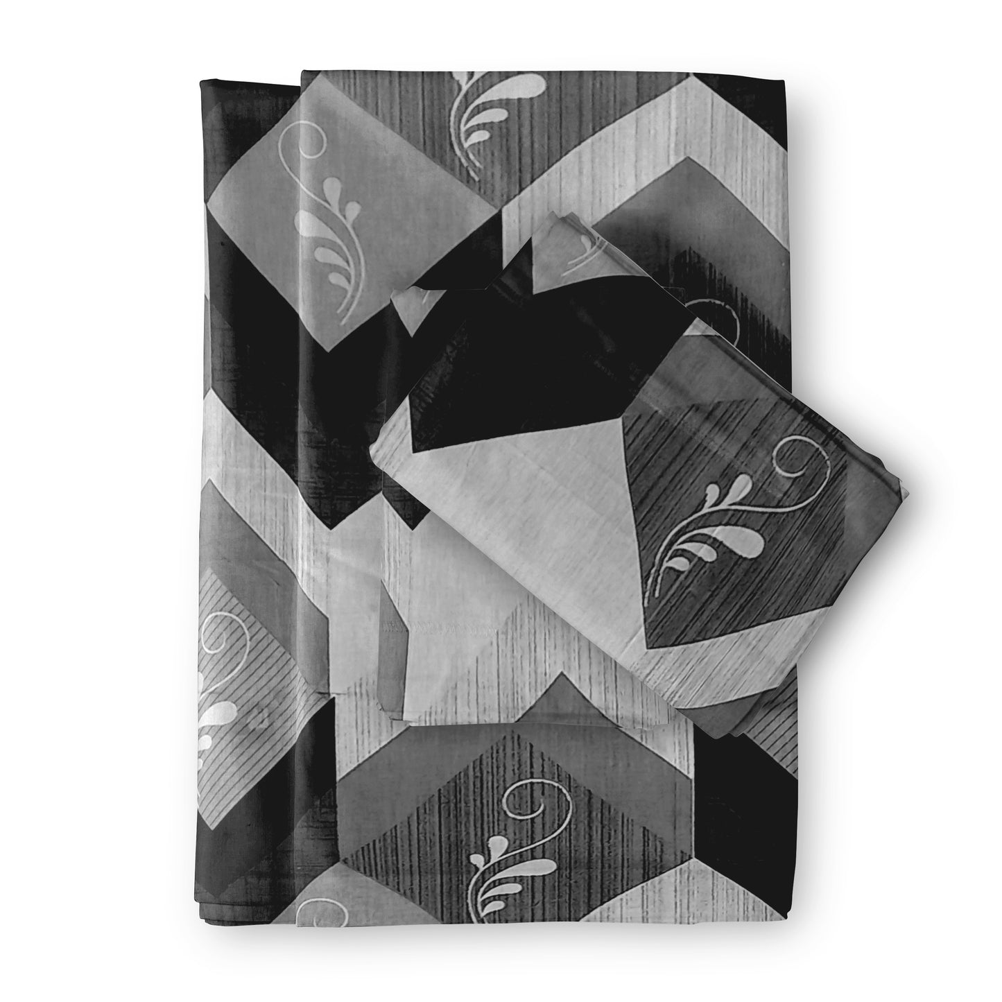 Retro |180TC 100% Cotton | Geometric Print| Super Soft |Double Bed King Size Bedsheet