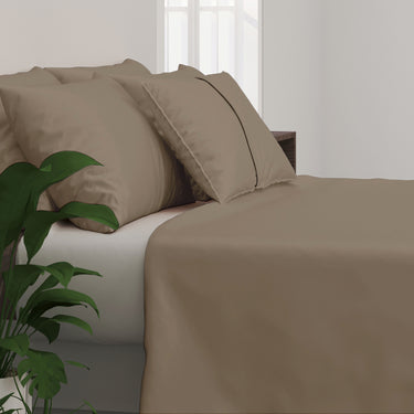 300TC - King size Solid Bedsheet Set (Roman Coffee)