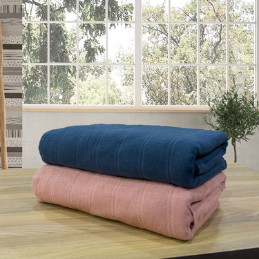 Quickdry - Pack of 2 Super Soft Bath Towels (Blue&Rose)