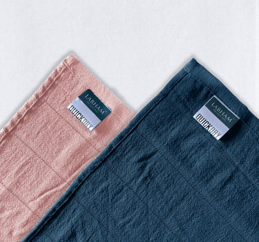 Quickdry - Pack of 2 Super Soft Bath Towels (Blue&Rose)
