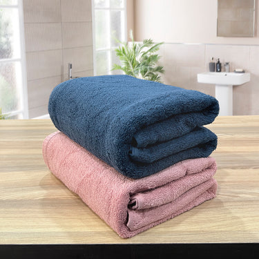 Revive- Pack of 2 Multipurpose Super Soft Hand Towels (Blue&Rose)